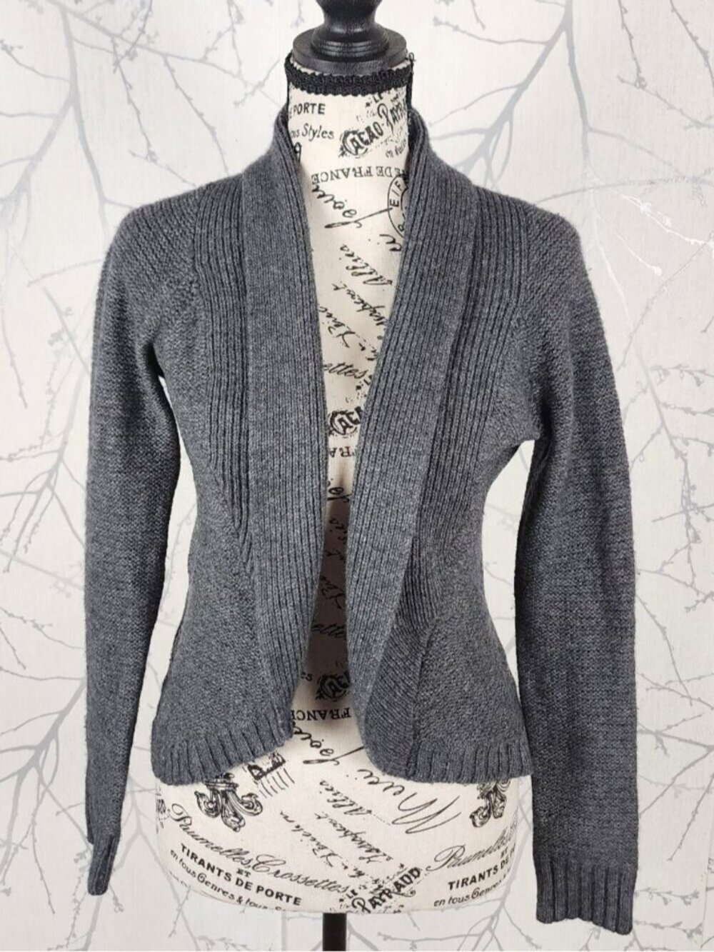 Victoria's Secret 100% Cashmere Ribbed Knit Open Cropped Cardigan